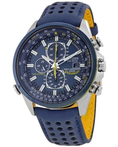 Citizen Eco-drive Blue Angels World Chronograph Atomic Timekeeping Watch With Day/date, At8020-03l