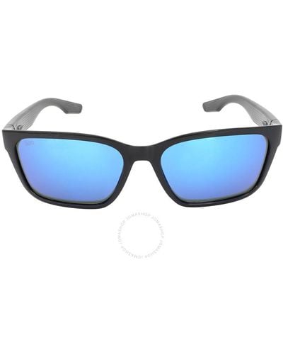 Costa Del Mar Palmas Blue Mirror Polarized Glass Square Sunglasses 6s9081 908101 57