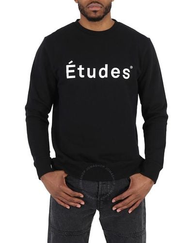 Etudes Studio Logo Print Organic Cotton Sweatshirt - Black