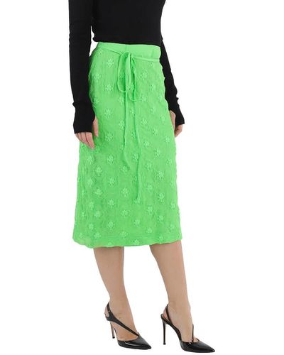 Rejina Pyo Floral-crochet Midi Skirt - Green