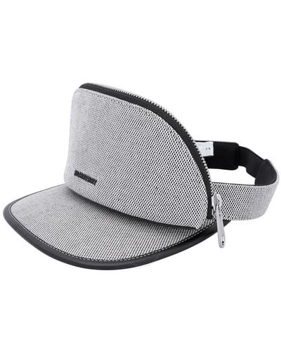 Burberry Zip Pocket-detail Visor Hat - Gray