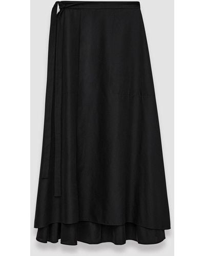 JOSEPH Light Cotton Sateen Alix Skirt - Black