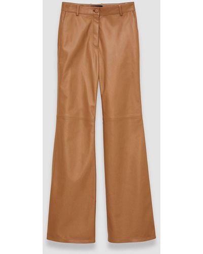 JOSEPH Nappa Leather Tessier Trousers - Brown