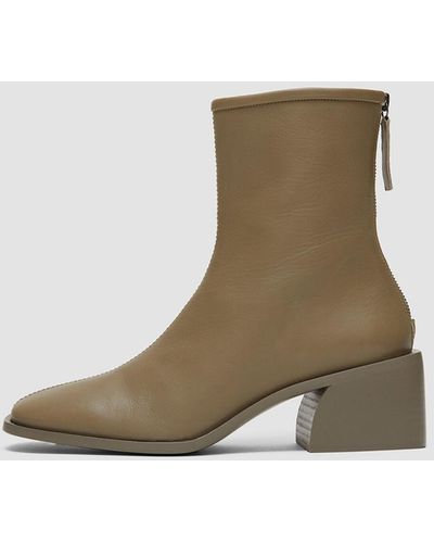 JOSEPH Leather Ankle Boots - Natural