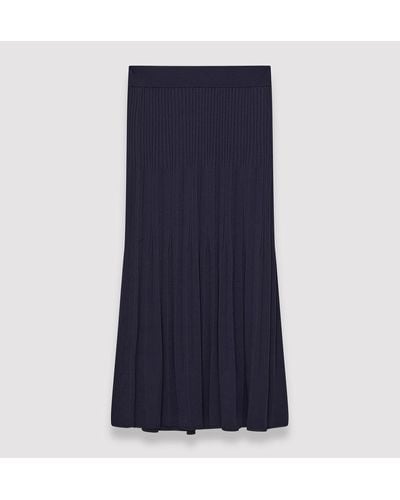 JOSEPH Viscose Ribbed Knitted Skirt - Blue