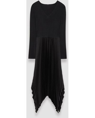 JOSEPH Knit Weave Plissé Dubois Dress - Black