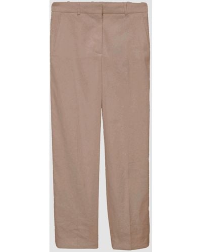 JOSEPH Pantalon Trina en coton et lin stretch - Neutre