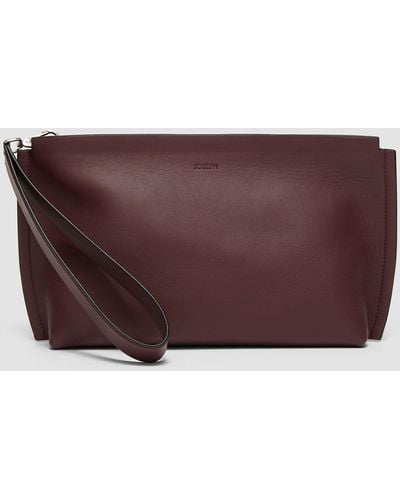 JOSEPH Leather Clutch Bag - Purple