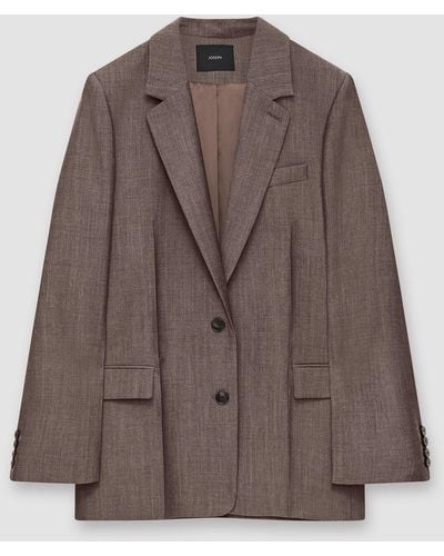 JOSEPH Tailoring Wool Allcroft Jacket - Brown