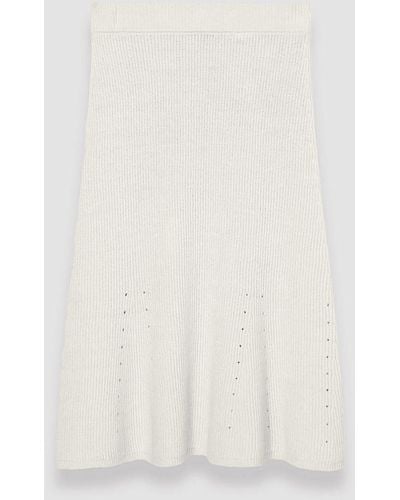 JOSEPH Linen Cotton Knitted Skirt - White