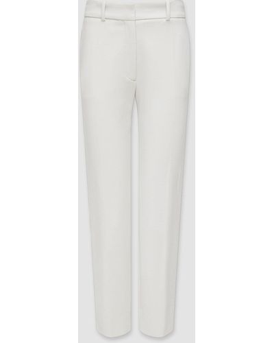 JOSEPH Pantalon Bing Court en toile bi-stretch - Blanc