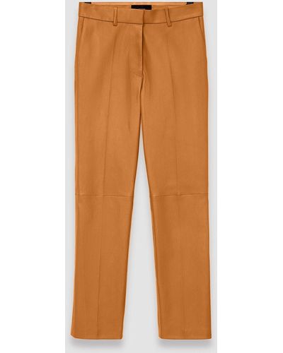 JOSEPH Leather Stretch Coleman Trousers - Orange