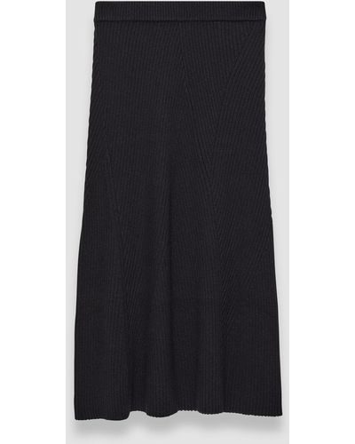 JOSEPH Luxe Cardigan Stitch Skirt - Black