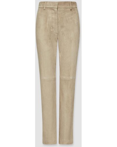 JOSEPH Suede Stretch Coleman Trousers - Natural