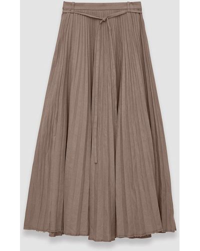 JOSEPH Linen Cotton Siddons Skirt - Brown