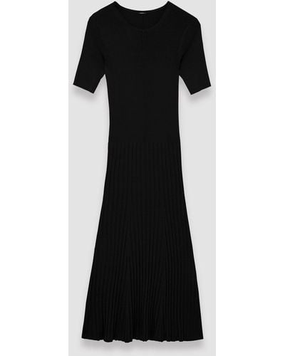 JOSEPH Satiny Rib Knitted Dress - Black