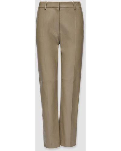 JOSEPH Leather Stretch Coleman Trousers - Natural
