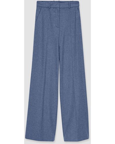JOSEPH Pantalon Alana en flanelle stretch - Bleu