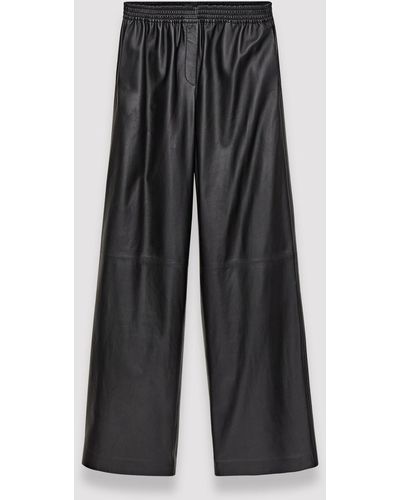 JOSEPH Nappa Leather Ashbridge Trousers - Grey