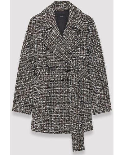 JOSEPH Wool Tweed Clery Coat - Grey