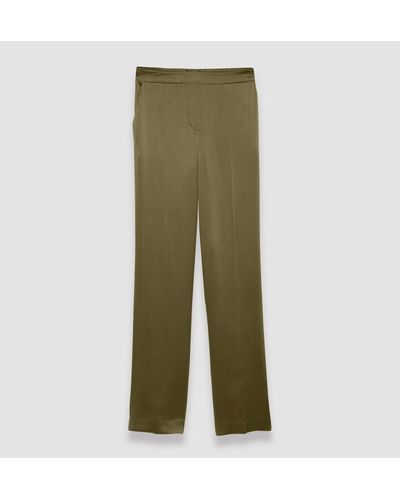 JOSEPH Silk Satin Tova Trousers - Green