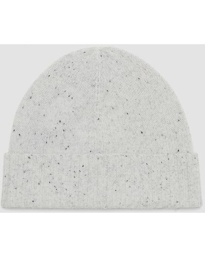 JOSEPH Tweed Knit Hat - White