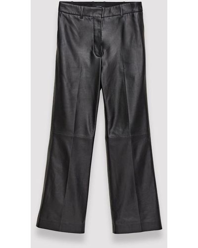 JOSEPH Nappa Leather Talia Trousers - Grey