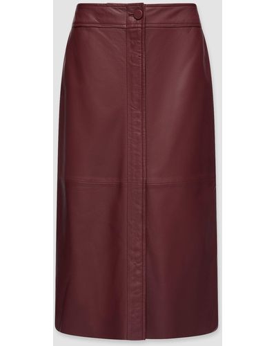 JOSEPH Nappa Leather Savana Skirt - Purple