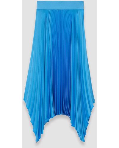 JOSEPH Knit Weave Plissé Ade Skirt - Blue