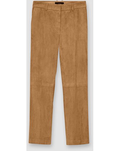 JOSEPH Suede Stretch Coleman Trousers - Natural
