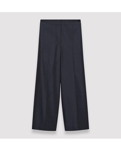 JOSEPH Soft Cotton Silk Thurlow Trousers - Blue