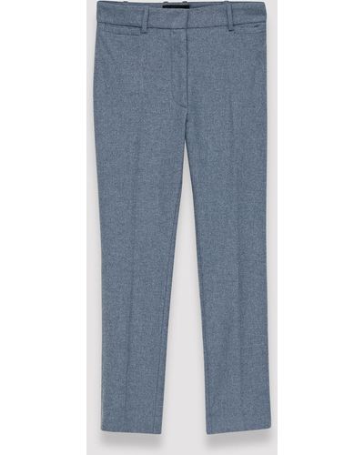 JOSEPH Flannel Stretch Tahis Trousers - Blue