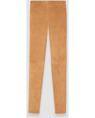 JOSEPH Suede Stretch Leggings - Natural