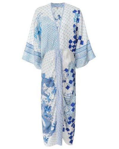 ME 369 Sophia Kimono Dress - Blue