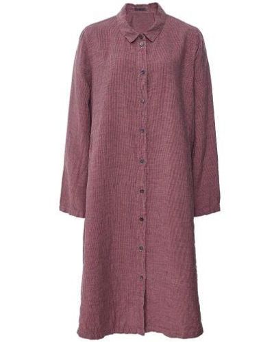 Oska Linen Shirt Dress - Red