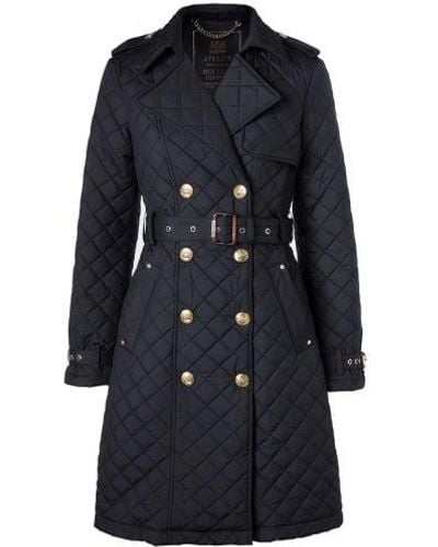 Holland Cooper Enstone Quilted Trench Coat - Blue