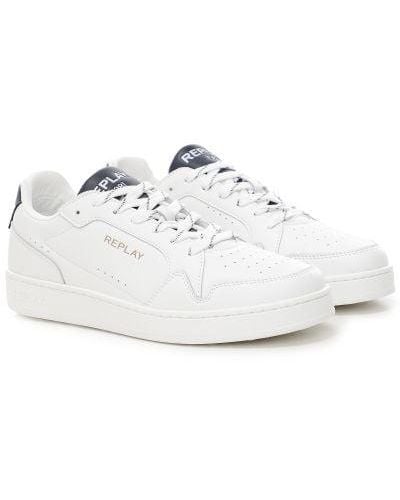 Replay Leather Smash Choice Trainers - White