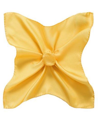 Amanda Christensen Plain Silk Pocket Square - Yellow