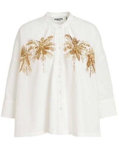 Essentiel Antwerp Fergana Embellished Cotton Shirt - White