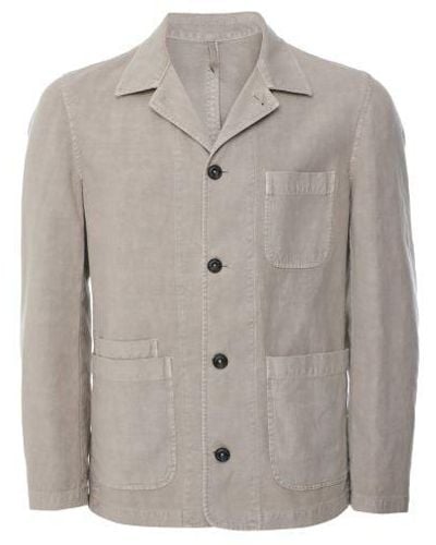 L.B.M. 1911 Cotton Linen Overshirt - Grey