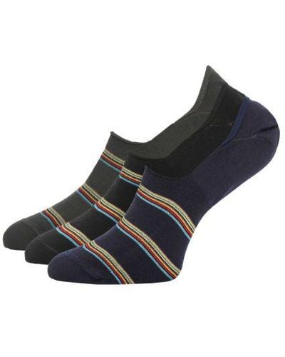 Paul Smith Signature Stripe Loafer Socks 3 Pack - Black
