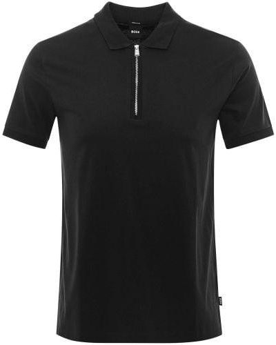 BOSS Mercerised Polston 11 Polo Shirt - Black
