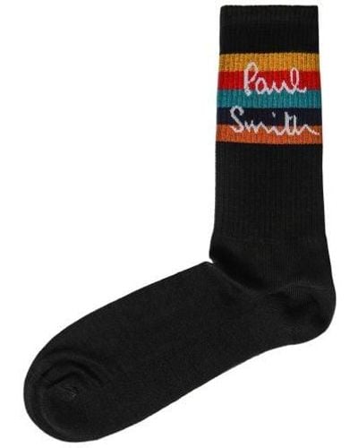 Paul Smith Artist Stripe Logo Socks - Black