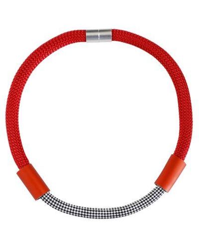 Christina Brampti Aluminium Colour Tube Necklace - Red
