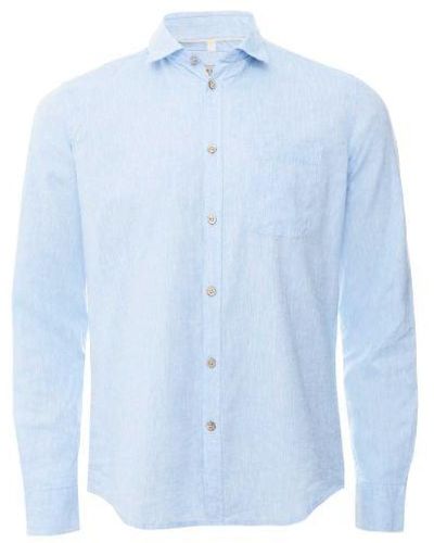 Sseinse Cotton Linen Pocket Shirt - Blue