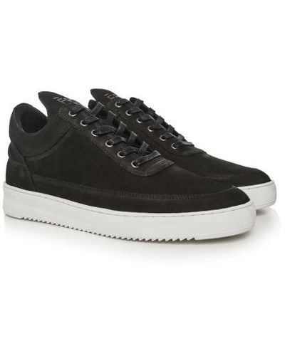 Filling Pieces Suede Low Top Ripple Trainers - Black