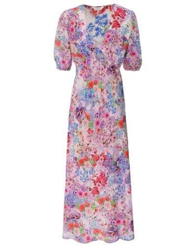 Inoa Silk Columbine Maxi Dress - Purple