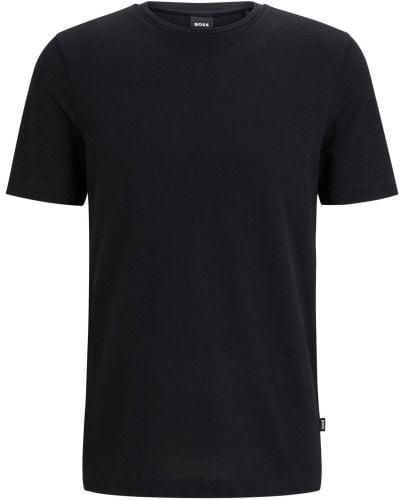BOSS Textured Tiburt 240 T-shirt - Black