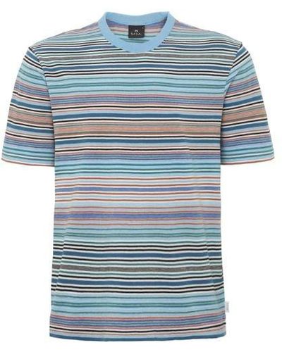 Paul Smith Organic Cotton Striped T-shirt - Blue