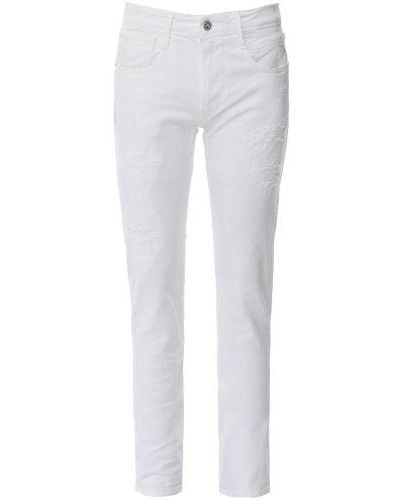 Replay Slim Fit Anbass Edge Jeans - White